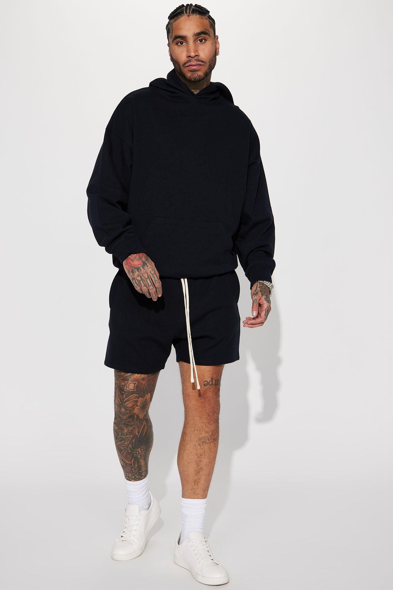 Tyson Oversize Heavyweight Sweat Shorts - Black Product Image