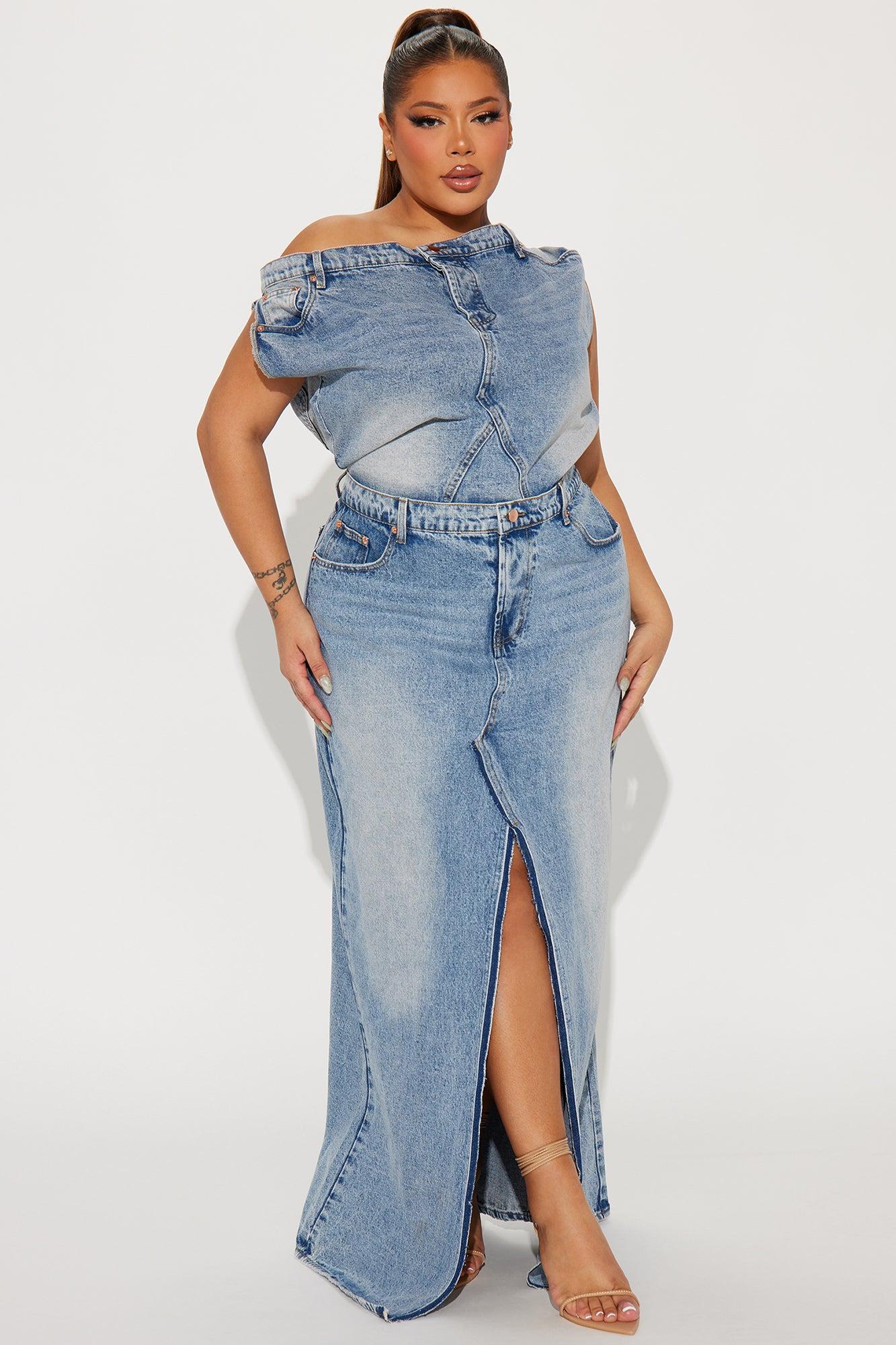 Demi Denim Maxi Dress - Medium Wash Product Image