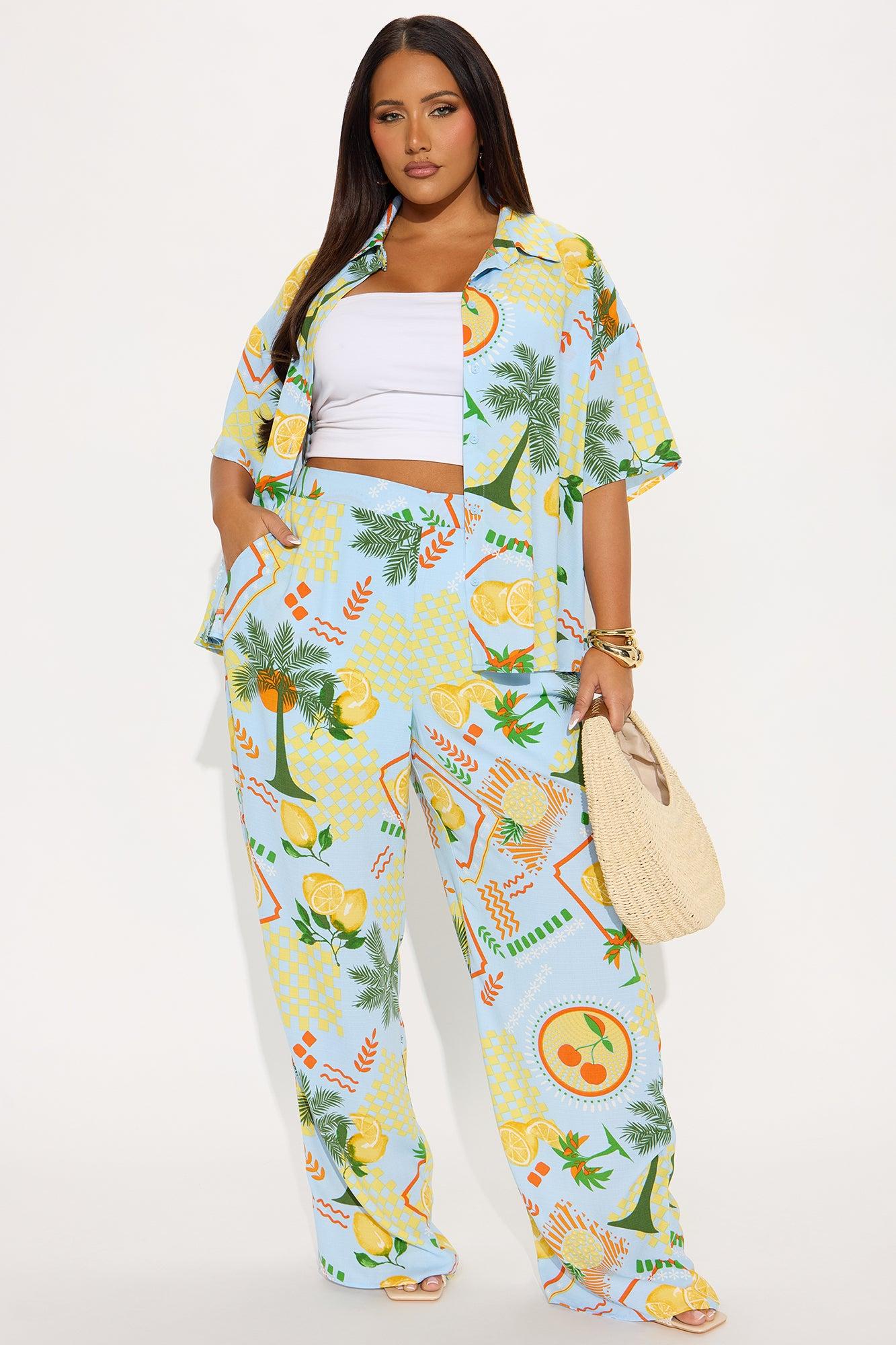 Zesty Attitude Pant Set - Blue/combo Product Image