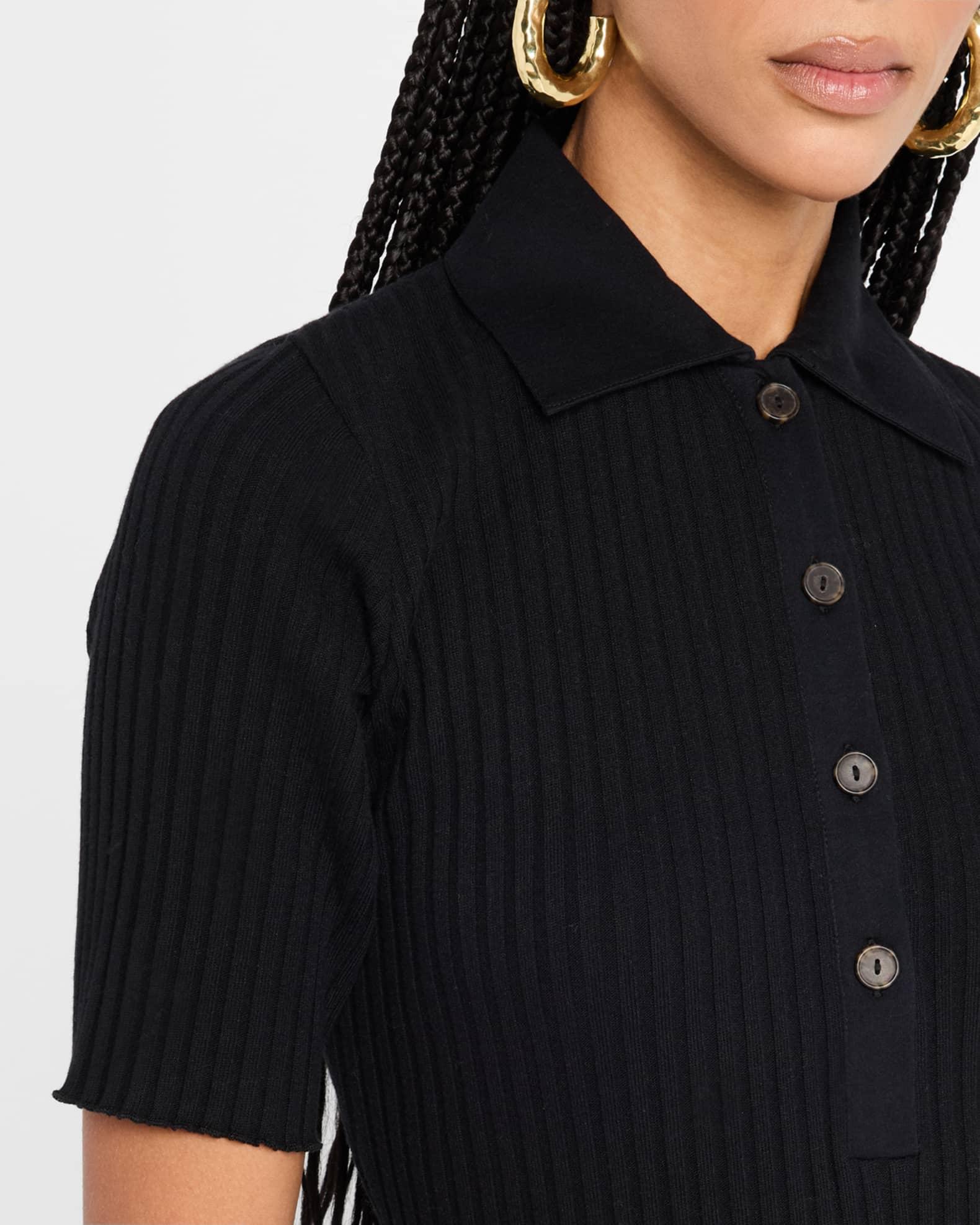 Elbow-Sleeve Polo Mini Dress Product Image