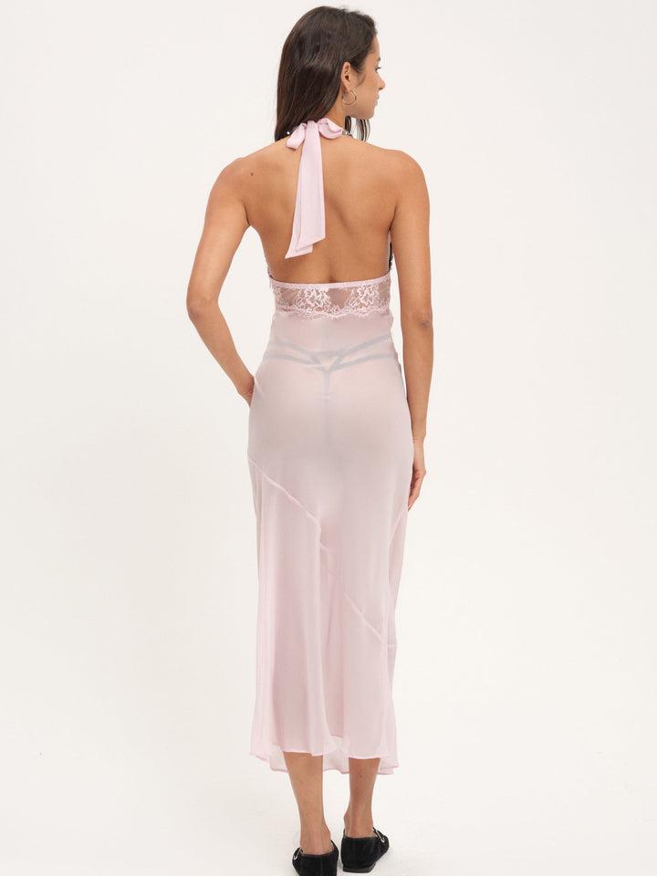 Maia Maxi Slip Dress — Pink Product Image
