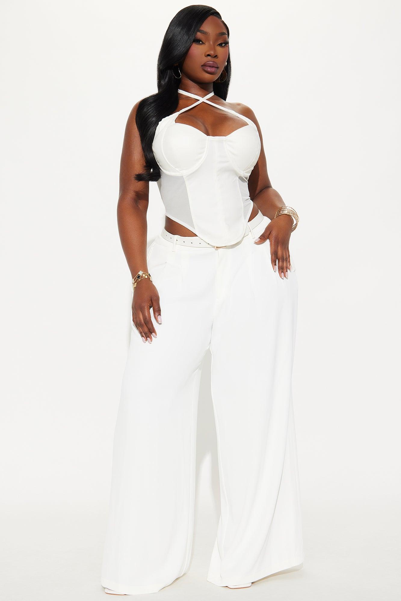 All I Needed Leather Corset Top - Ivory Product Image