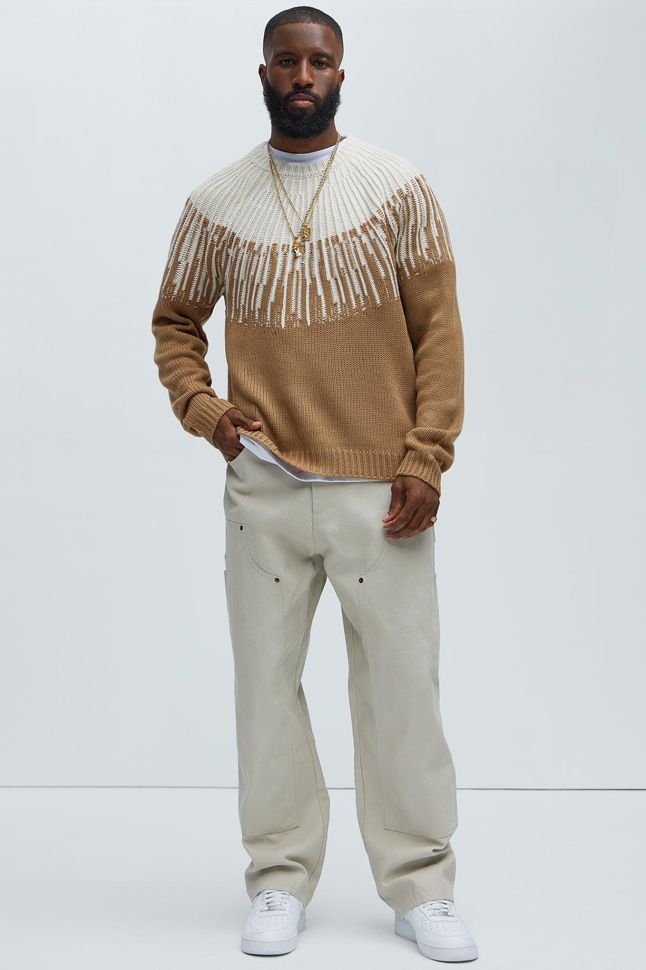 Radiant Crewneck Sweater - Brown Combo Male Product Image