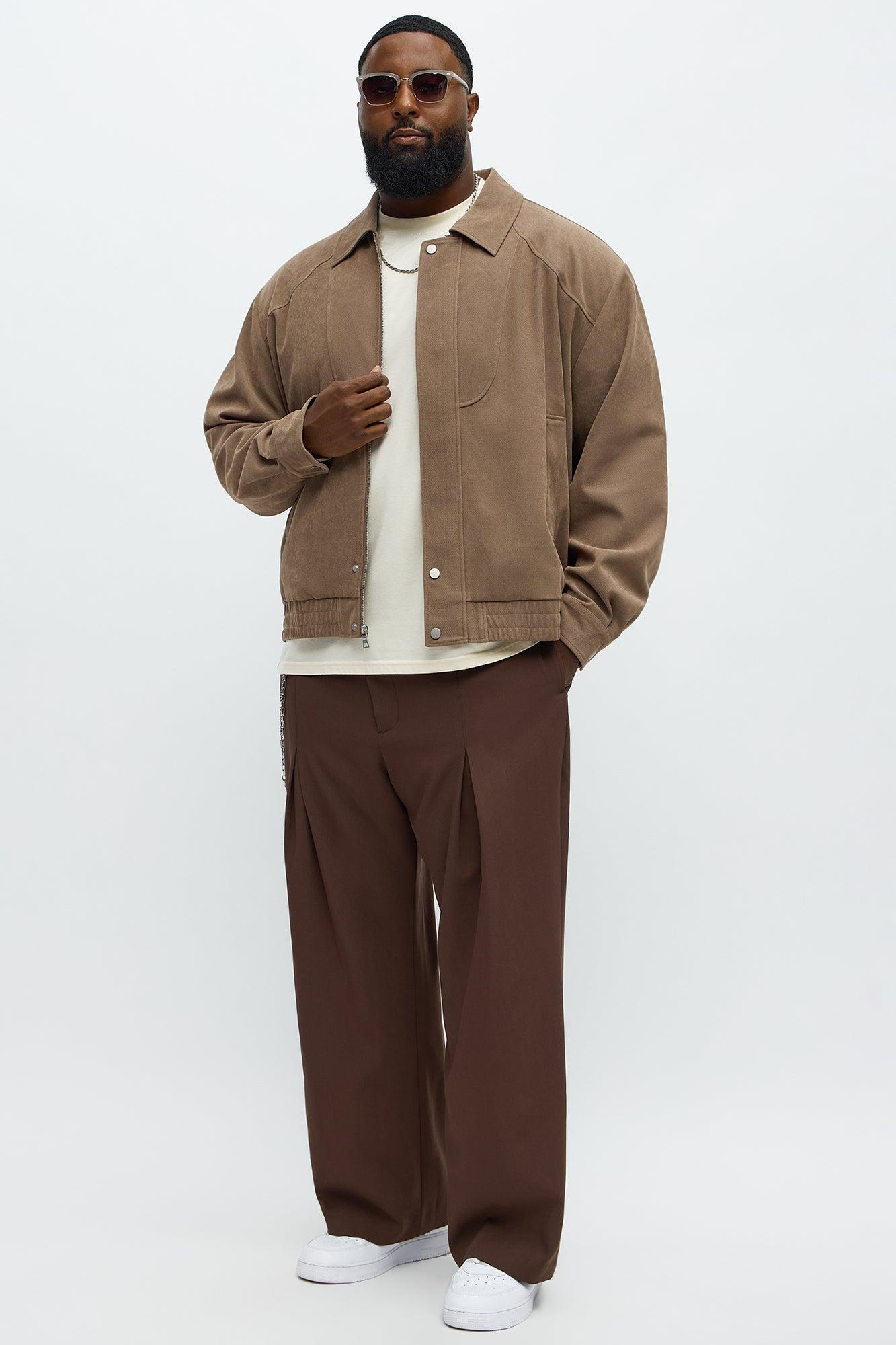 Side Street Paneled Bomber Jacket - Brown Male Product Image