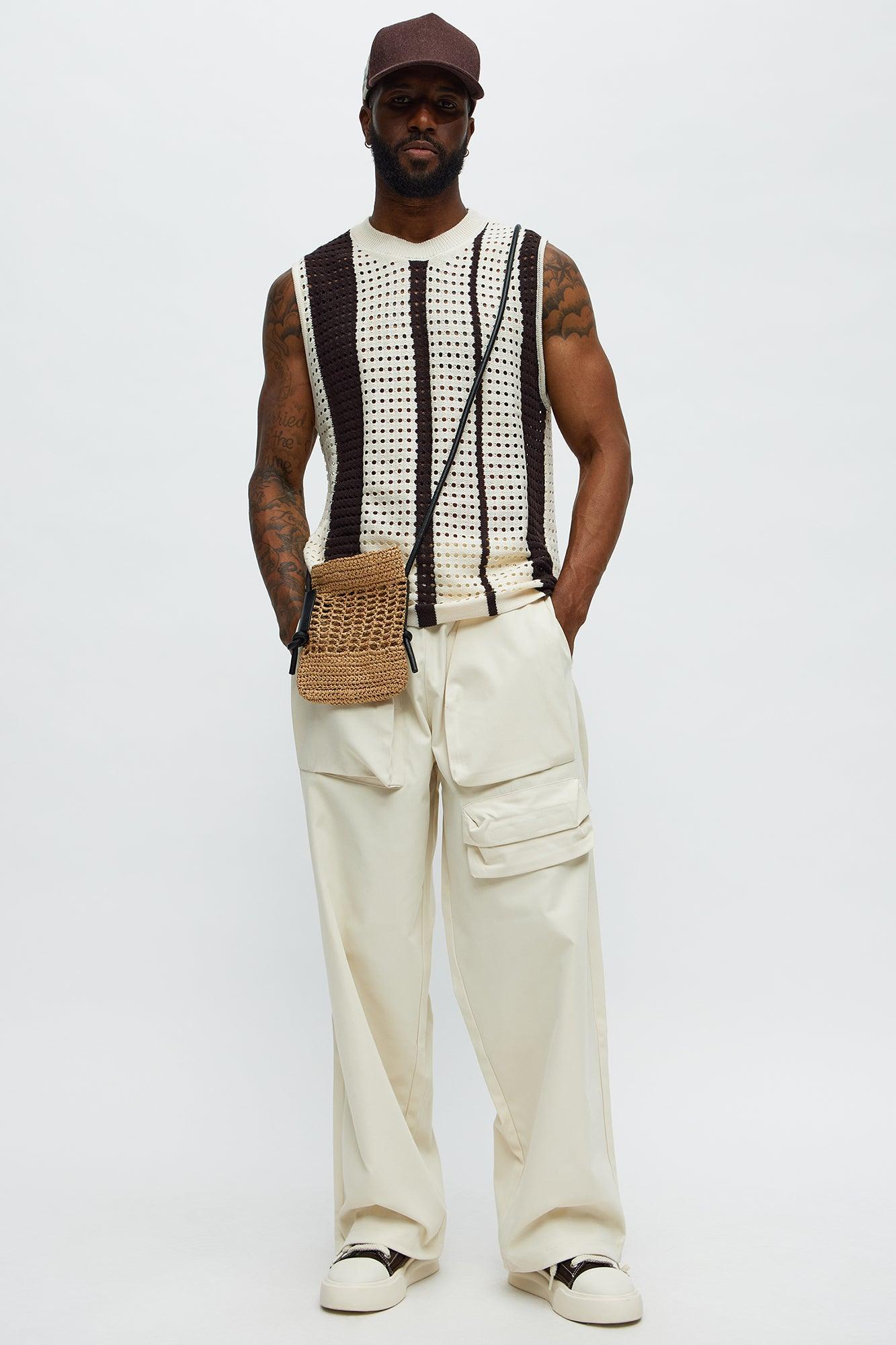 Multistriped Knit Muscle Tee - Cream/combo Product Image