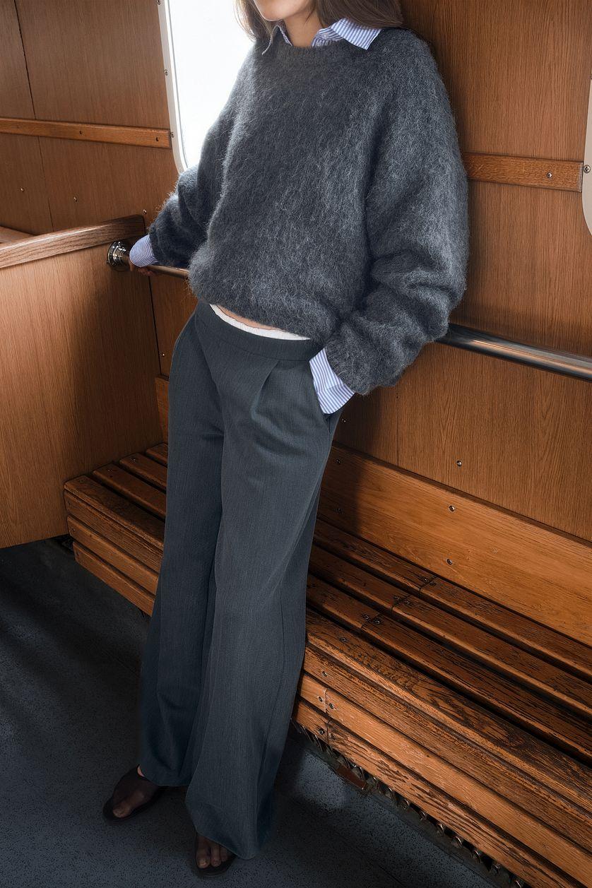 Elastic Cotton Detailed Suit Pants Product Image