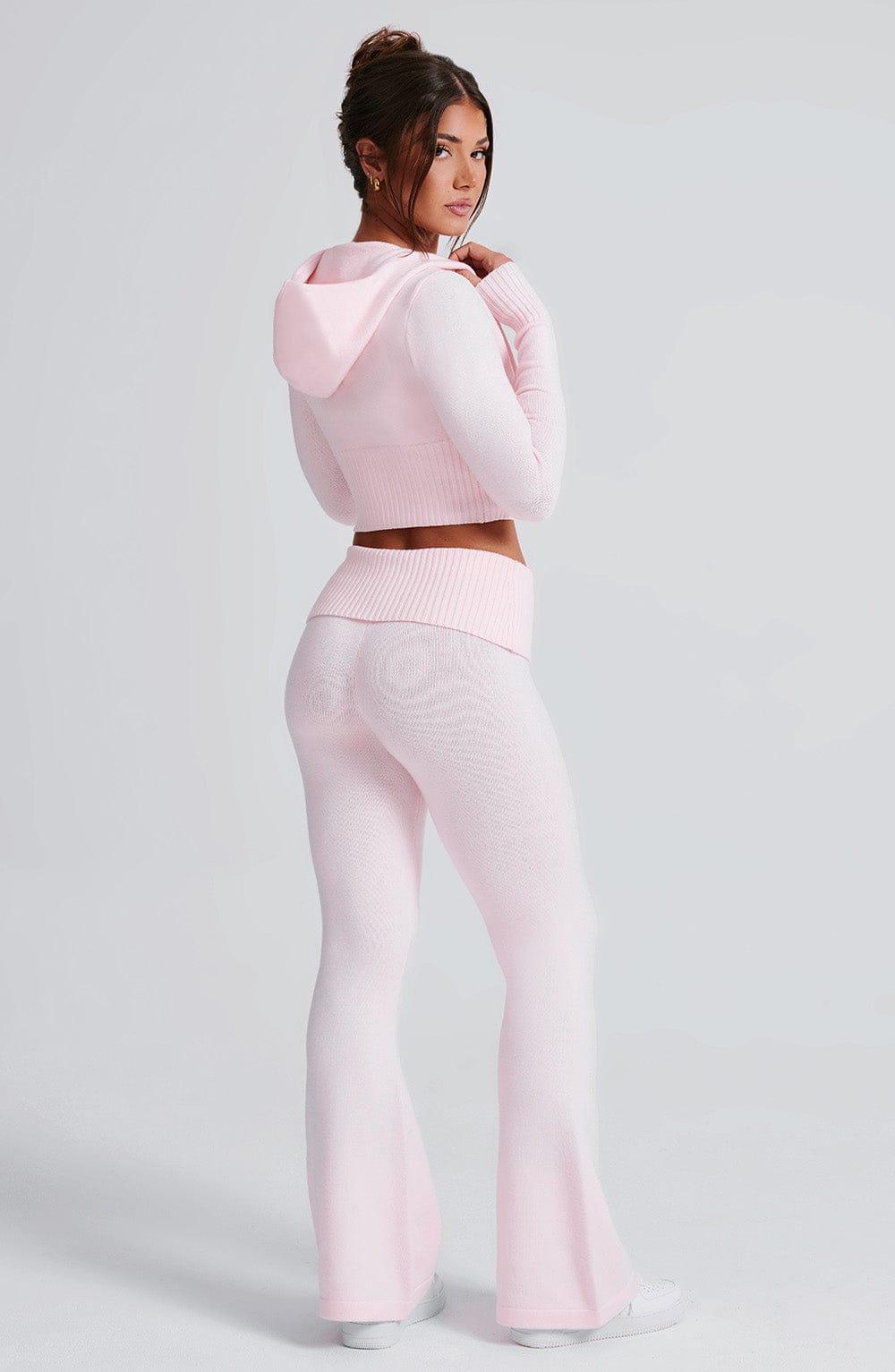 Portia Knit Hoodie - Pink Product Image