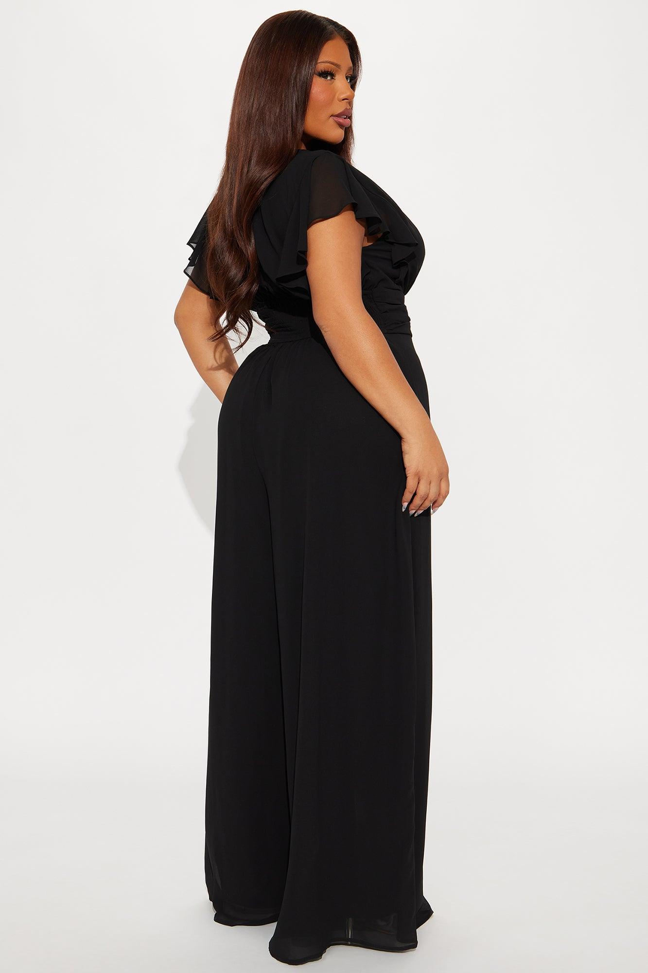 Salome Chiffon Jumpsuit - Black Female Product Image