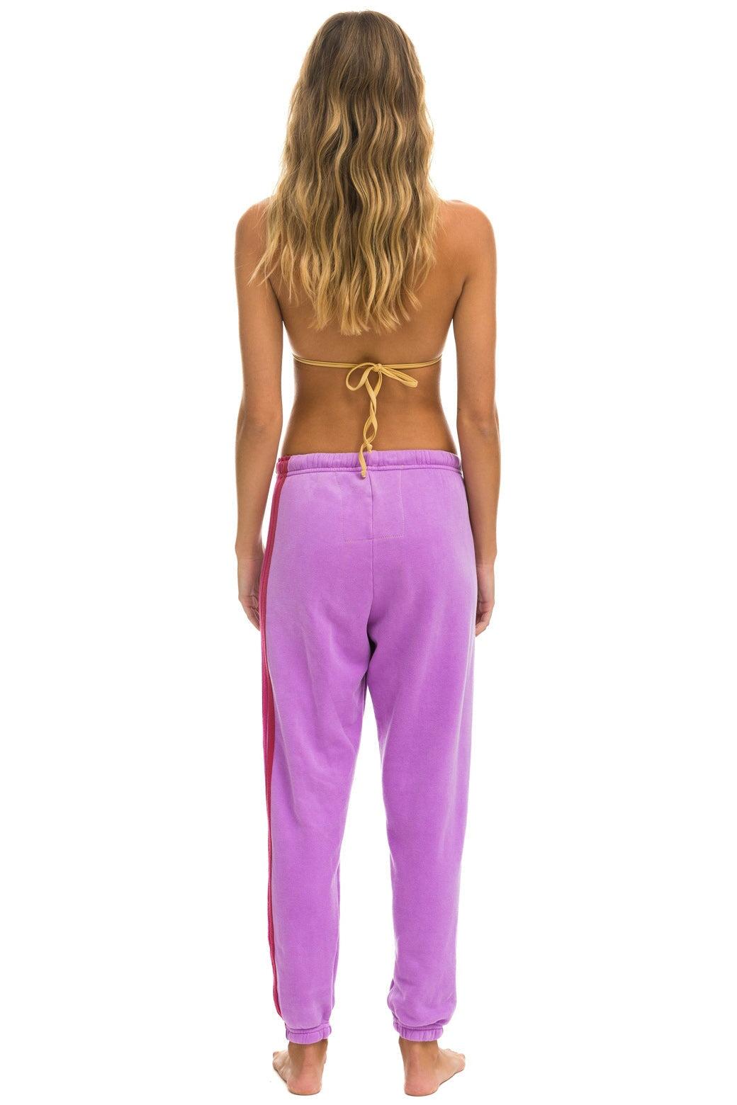 5 STRIPE SWEATPANTS - NEON PURPLE // PINK Female Product Image