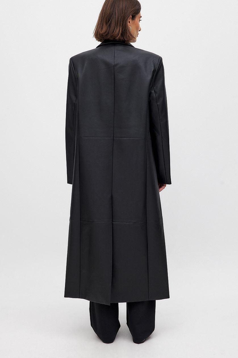 Oversized PU Seam Detail Coat Product Image
