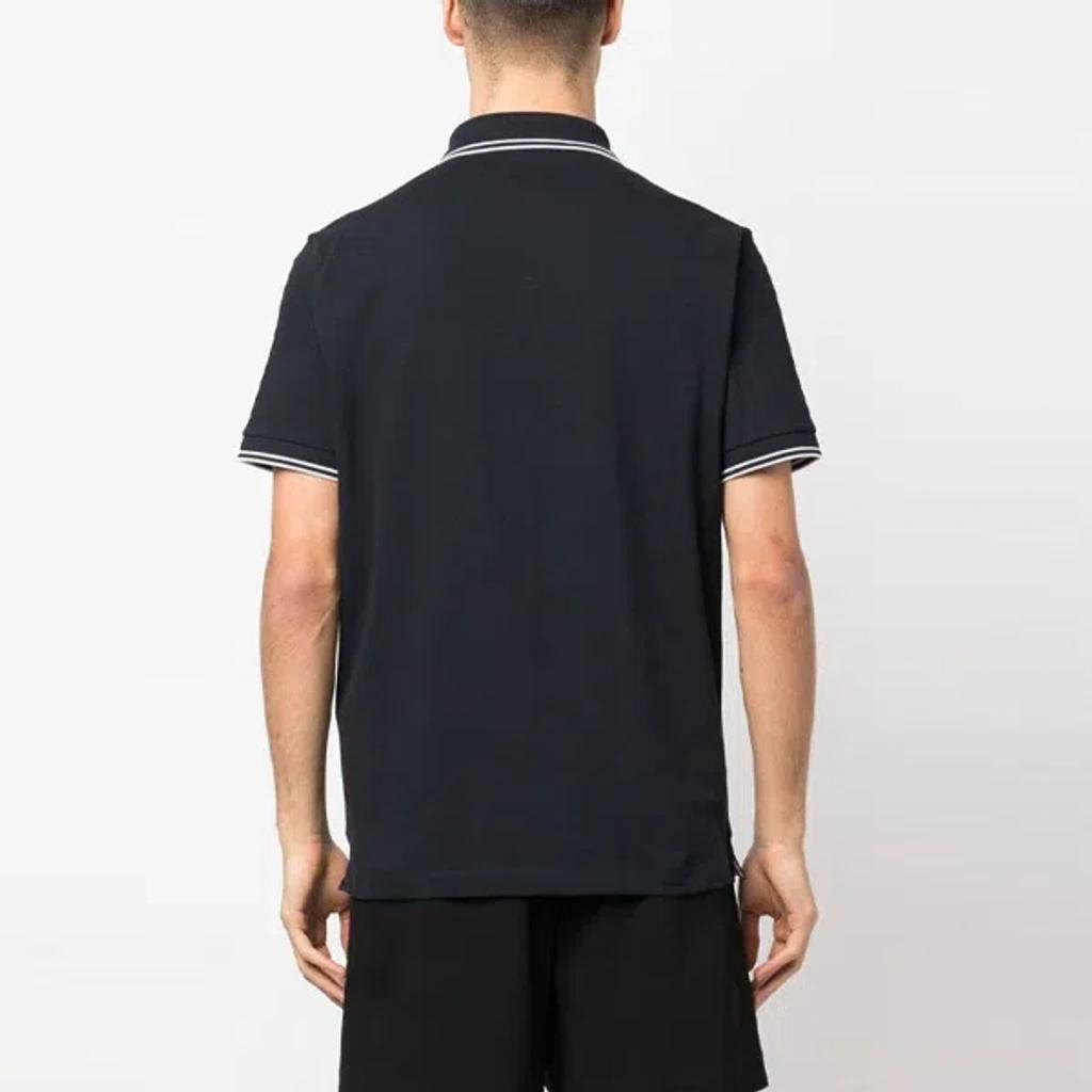 STONE ISLAND Mens Black Brand-patch Regular-fit Stretch-cotton Polo Shirt Xl Product Image