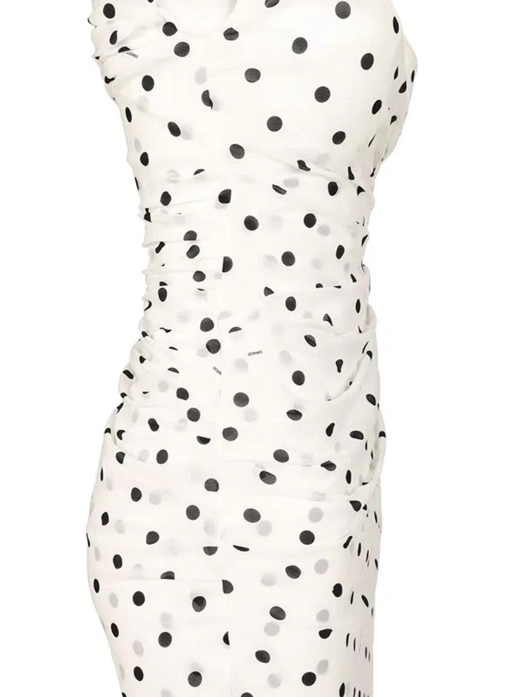 JACQUEMUS Women Rita Pois Long Dress In White Product Image