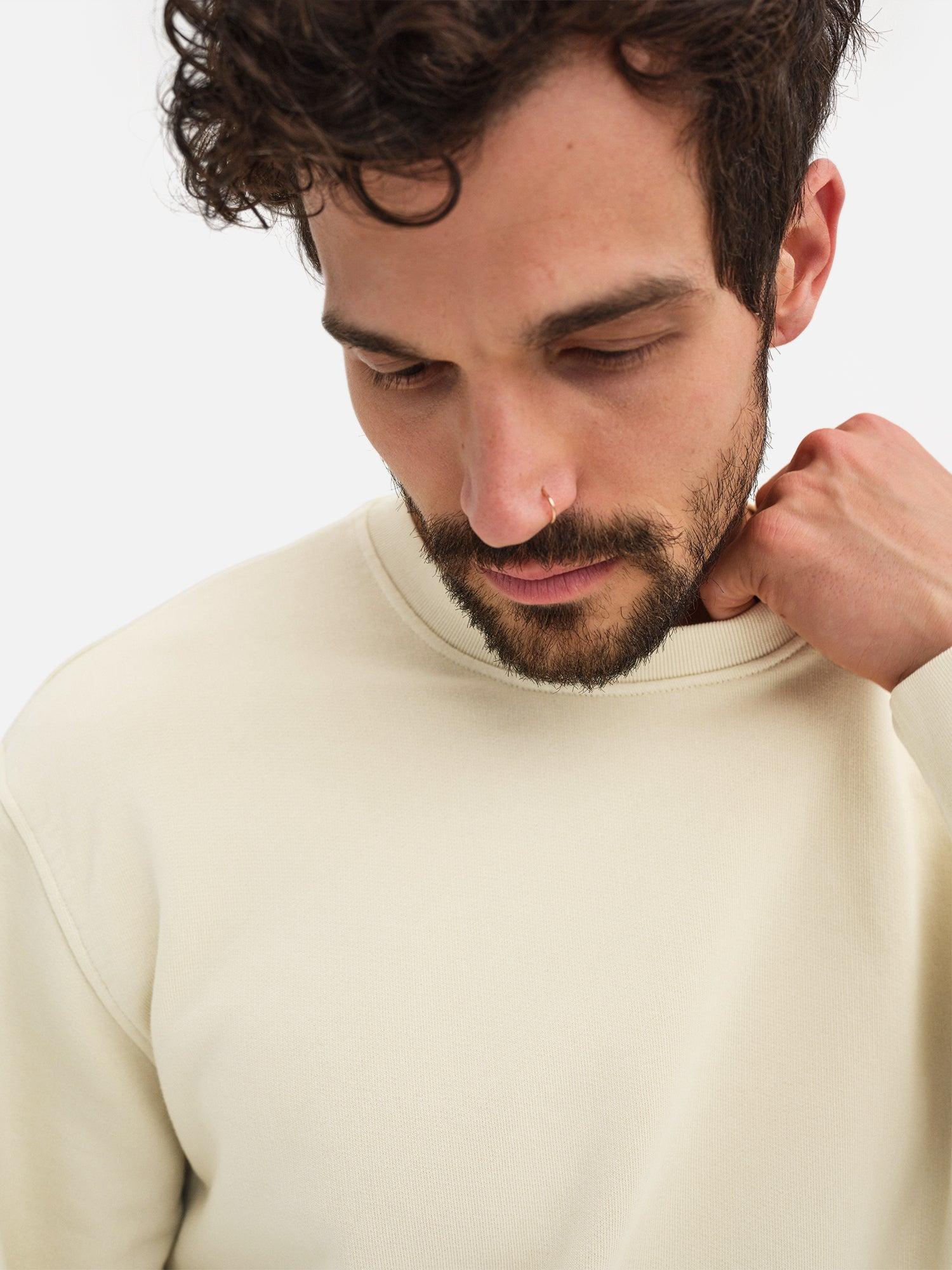 Men's Organic Fleece Crew Neck Sweatshirt Male Product Image