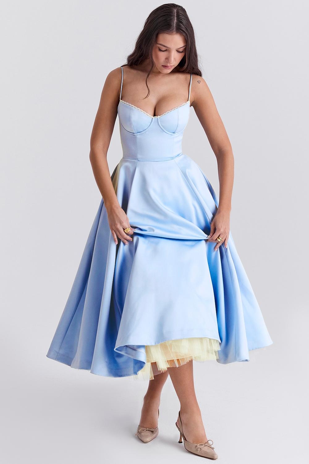 Mademoiselle  cinderella blue tulle midi dress Product Image