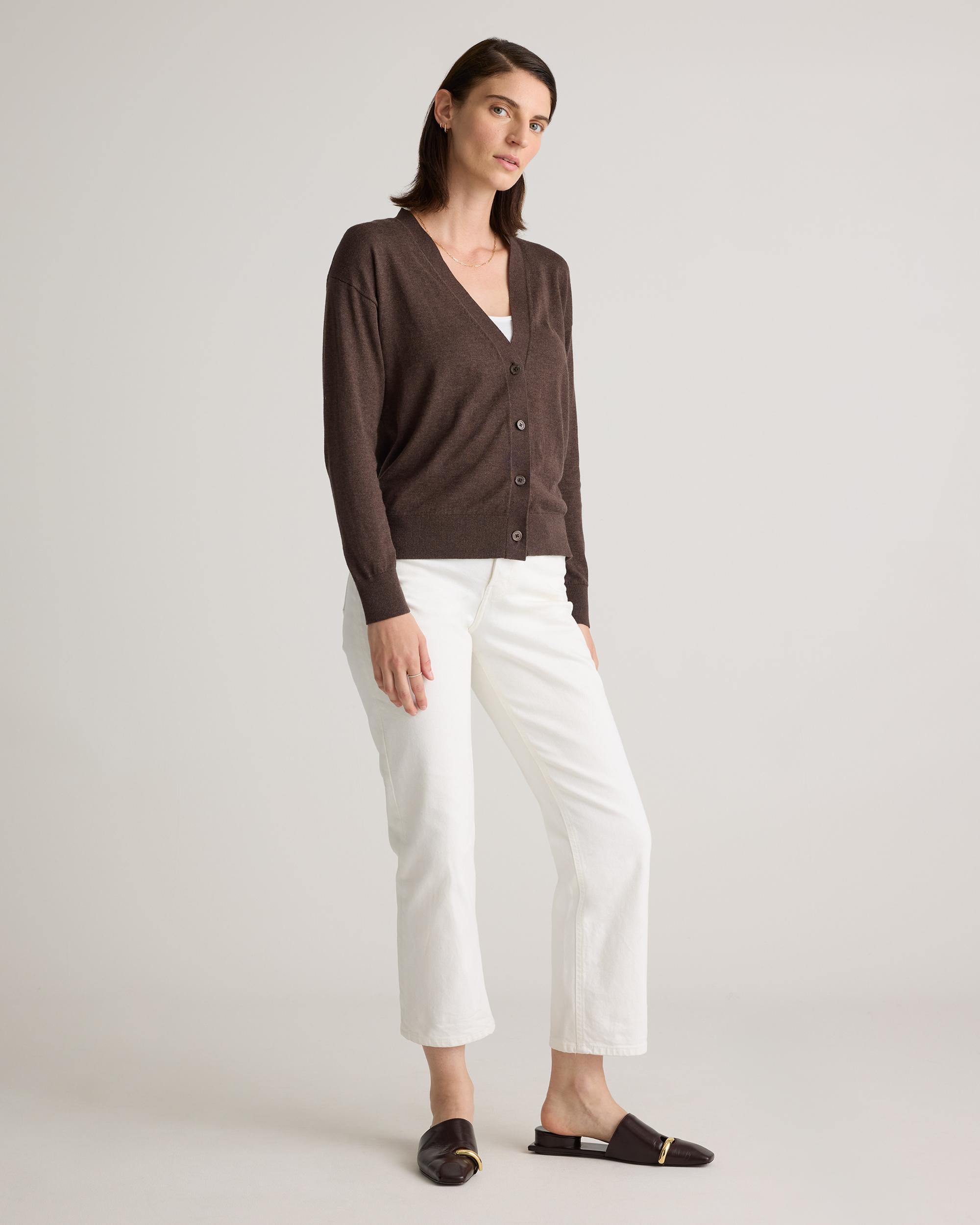 Quince | Women's Lightweight Cotton Cashmere Cardigan Sweater Organic Cotton Product Image