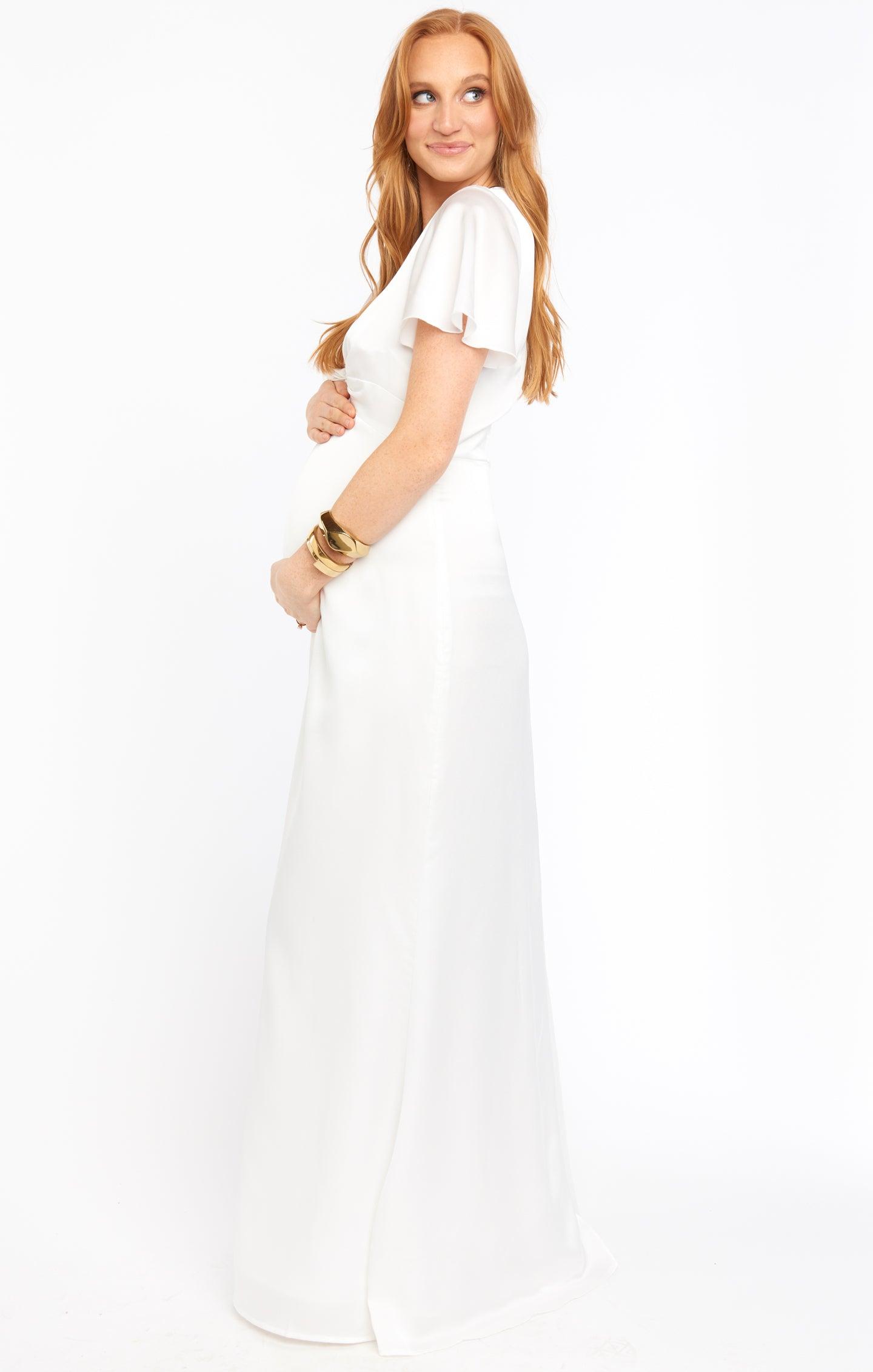 Rome Twist Gown ~ Ivory Luxe Satin Product Image