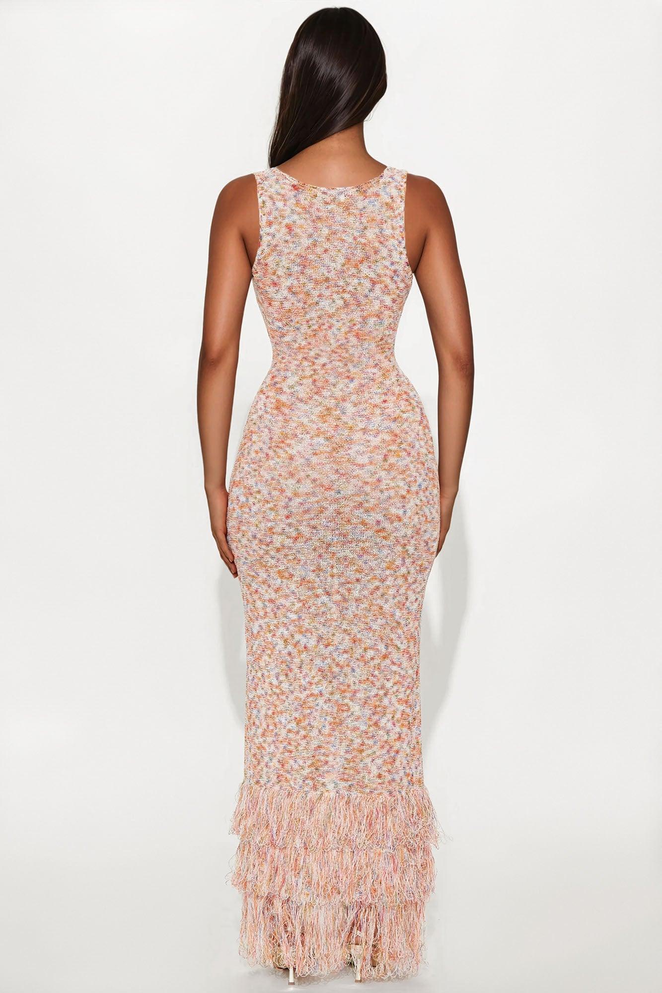 Runaway With Me Crochet Maxi Dress - Orange/combo Female Product Image