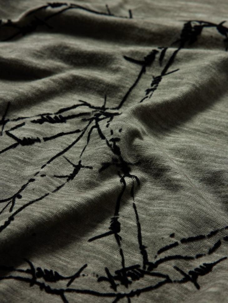 John Varvatos Barbwire Dark Moss Peace Tee Product Image