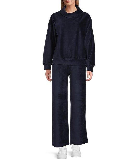 Westbound Coordinating Velour Rib Pull On Wide Leg Pants Product Image