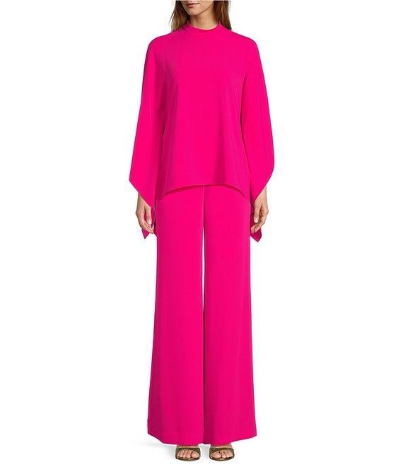 Trina Turk Anona Double Georgette Mock Neck Dolman Sleeve Top Product Image