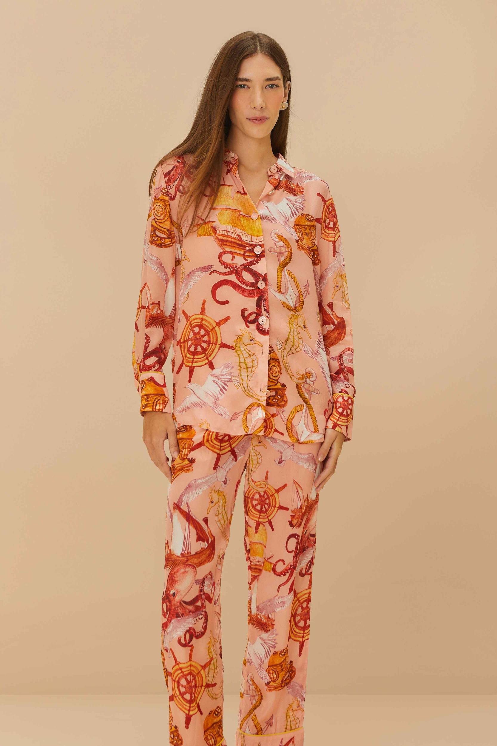 Pink Nautical Wonder Pajama Pants Product Image