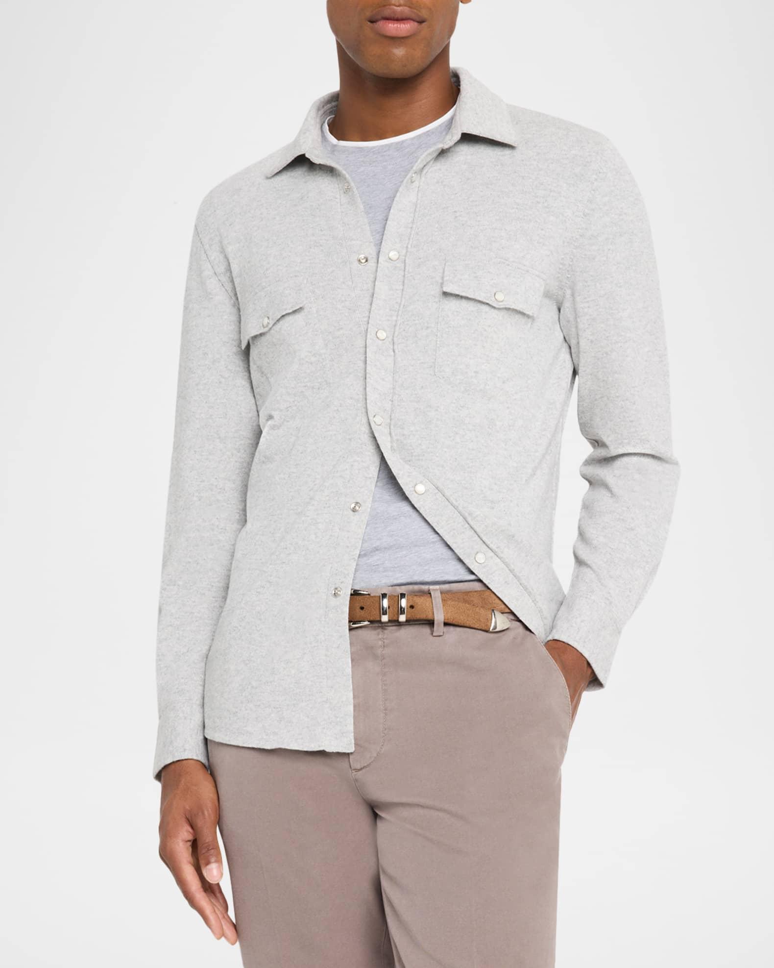 Men's Cashmere Wool Snap Front Western Shirt Product Image
