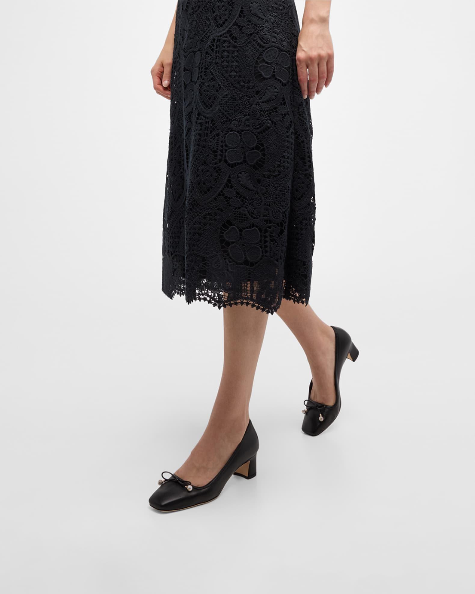 Elme Leather Bow Ballerina Pumps Product Image