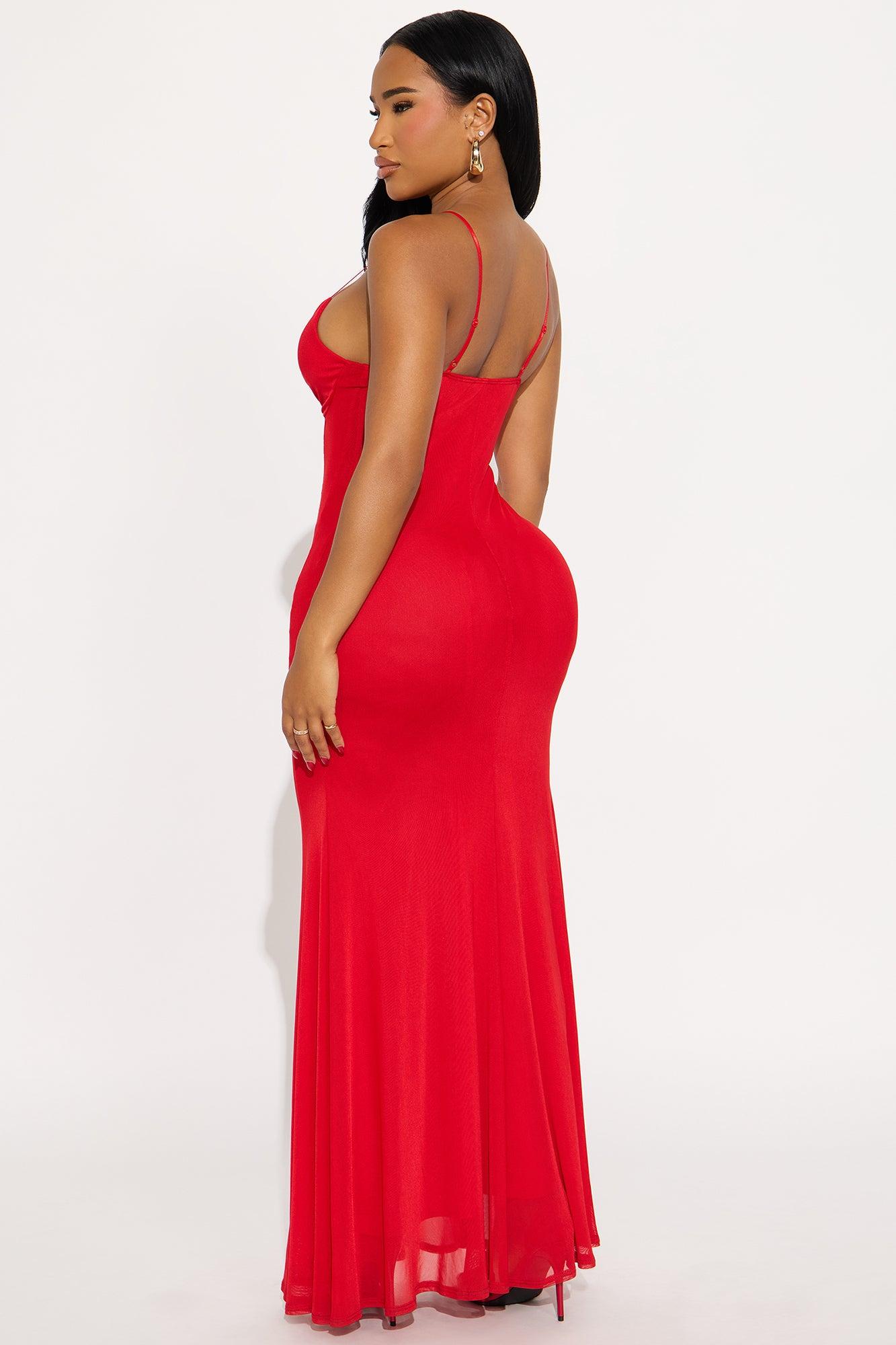 Couture Crush Mesh Maxi Dress - Red Female Product Image