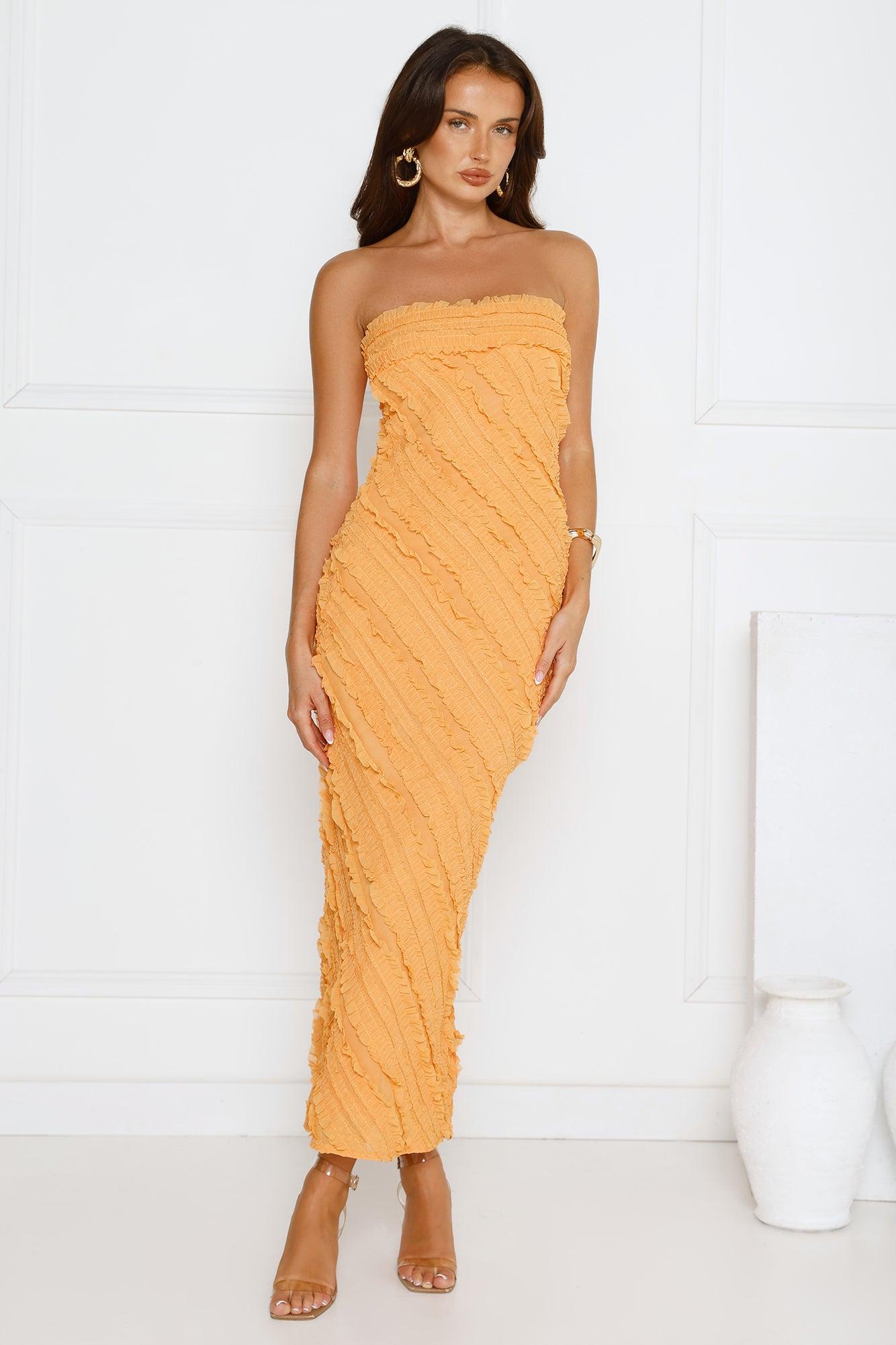 Daydream Delight Strapless Maxi Dress Orange Product Image