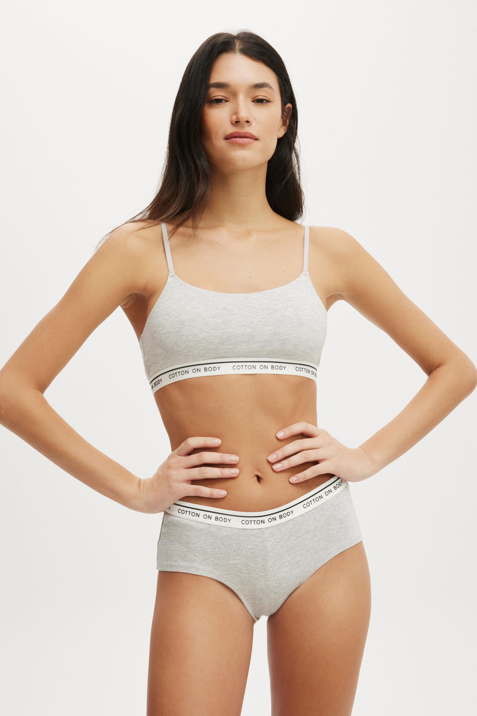 Branded Cotton Scoop Bralette Product Image