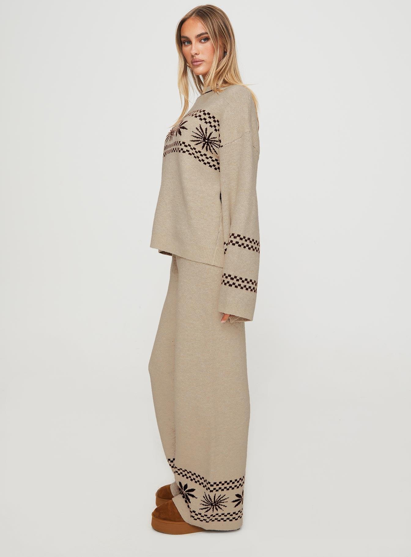 Anok Star Pants Brown / Cream Product Image