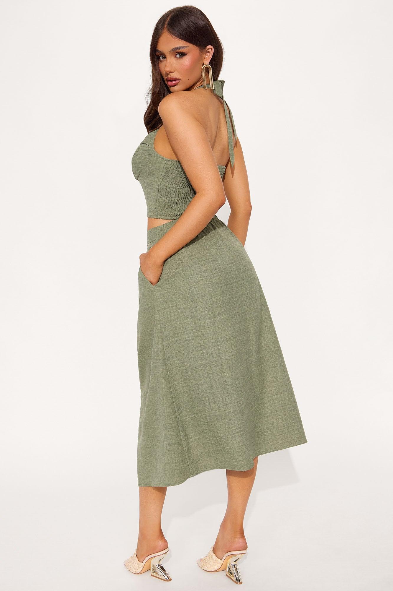 Marina Skirt Set - Olive Product Image