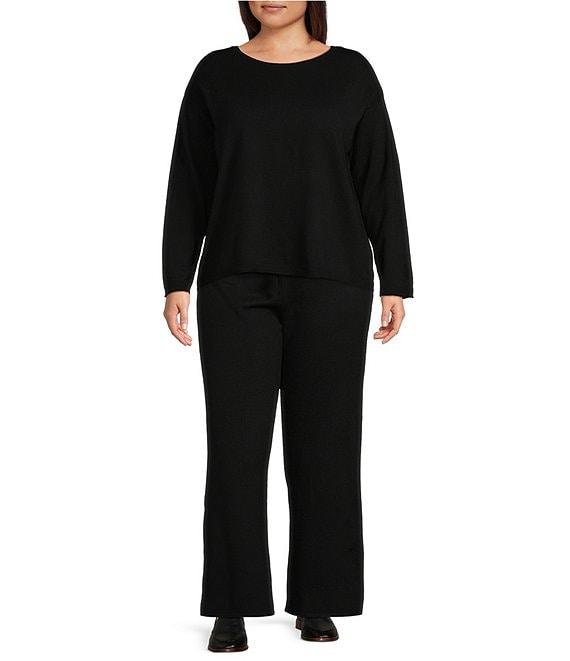 Vince Camuto Plus Size Coordinating Knit Wide Leg Drawstring Pants Product Image