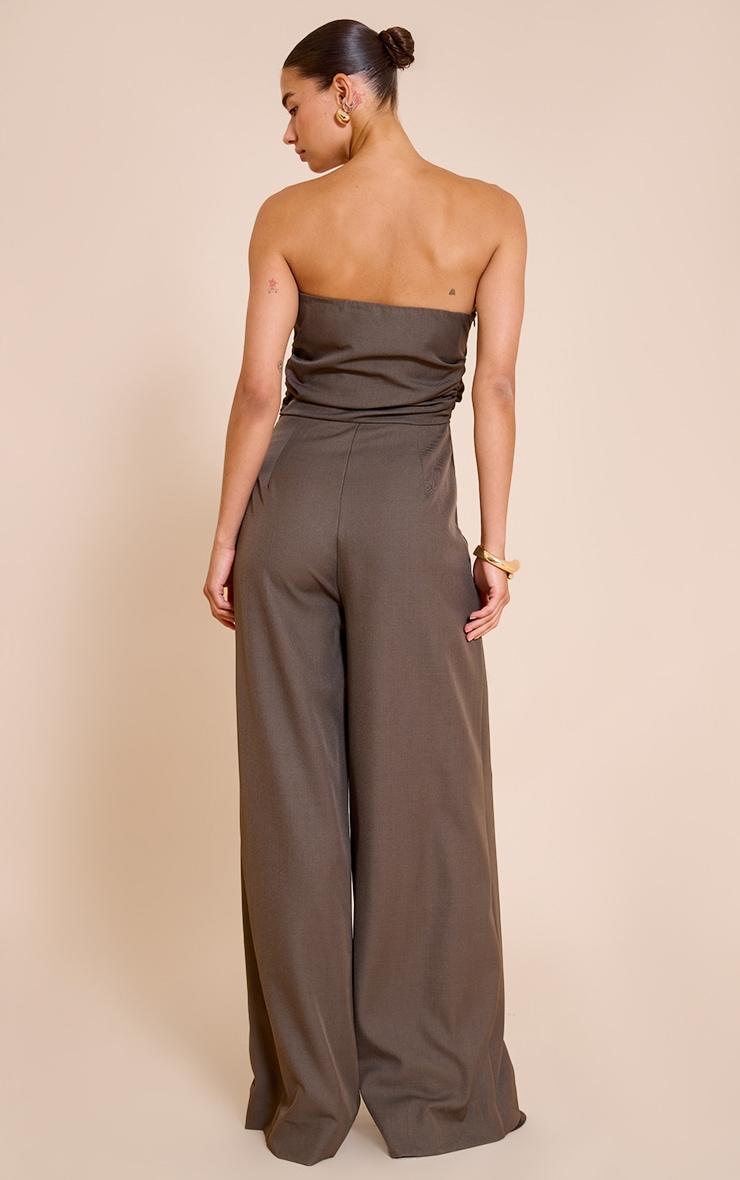 Mushroom Woven Ruched Wide Leg Jumpsuit Product Image