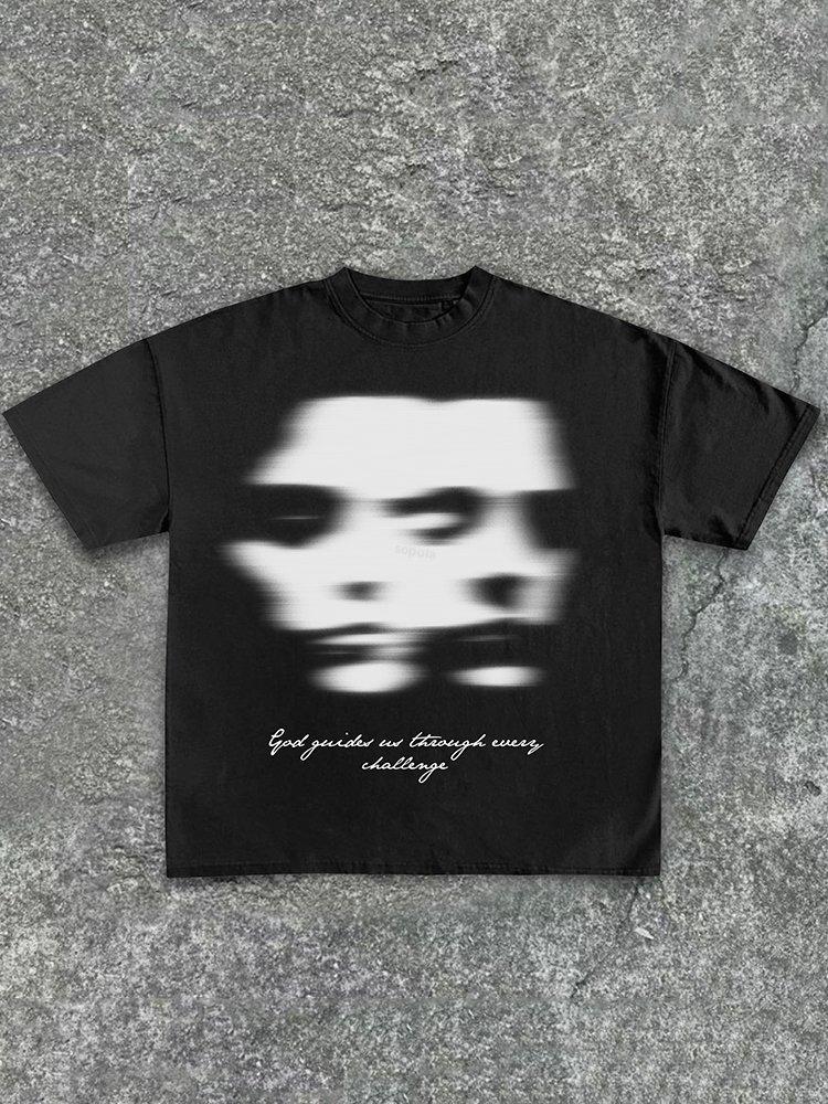 Men's Thinking Graphics Short Sleeve Cotton T-Shirt Product Image