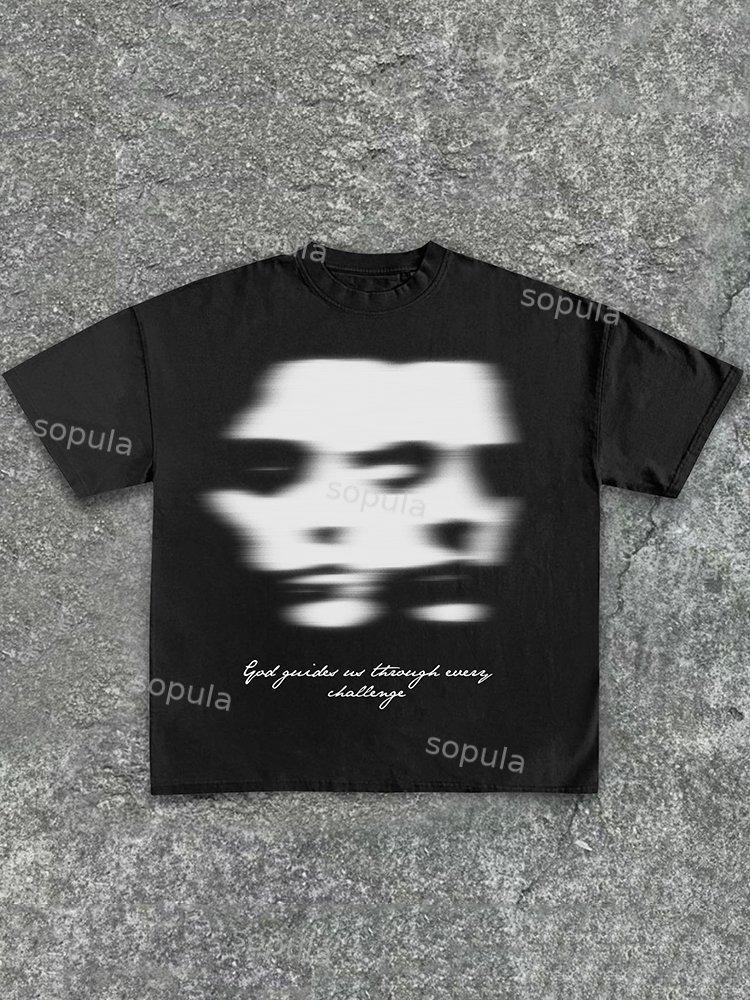 Men's Thinking Graphics Short Sleeve Cotton T-Shirt Product Image