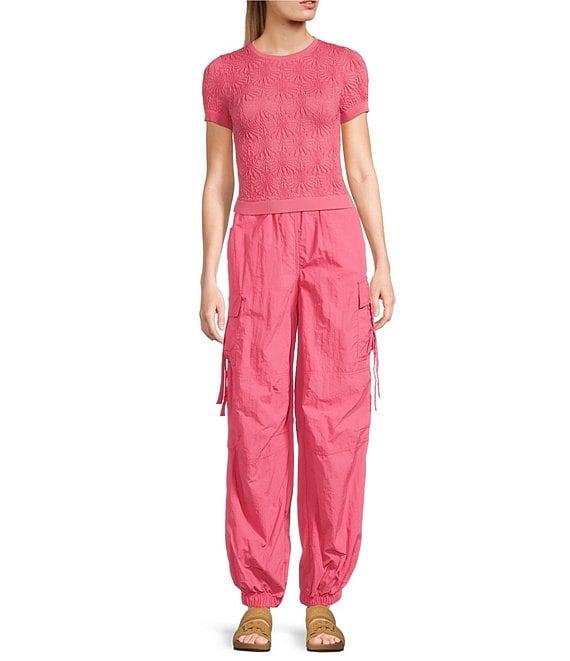 C&V Chelsea & Violet Textured Floral Seamless T-Shirt Product Image