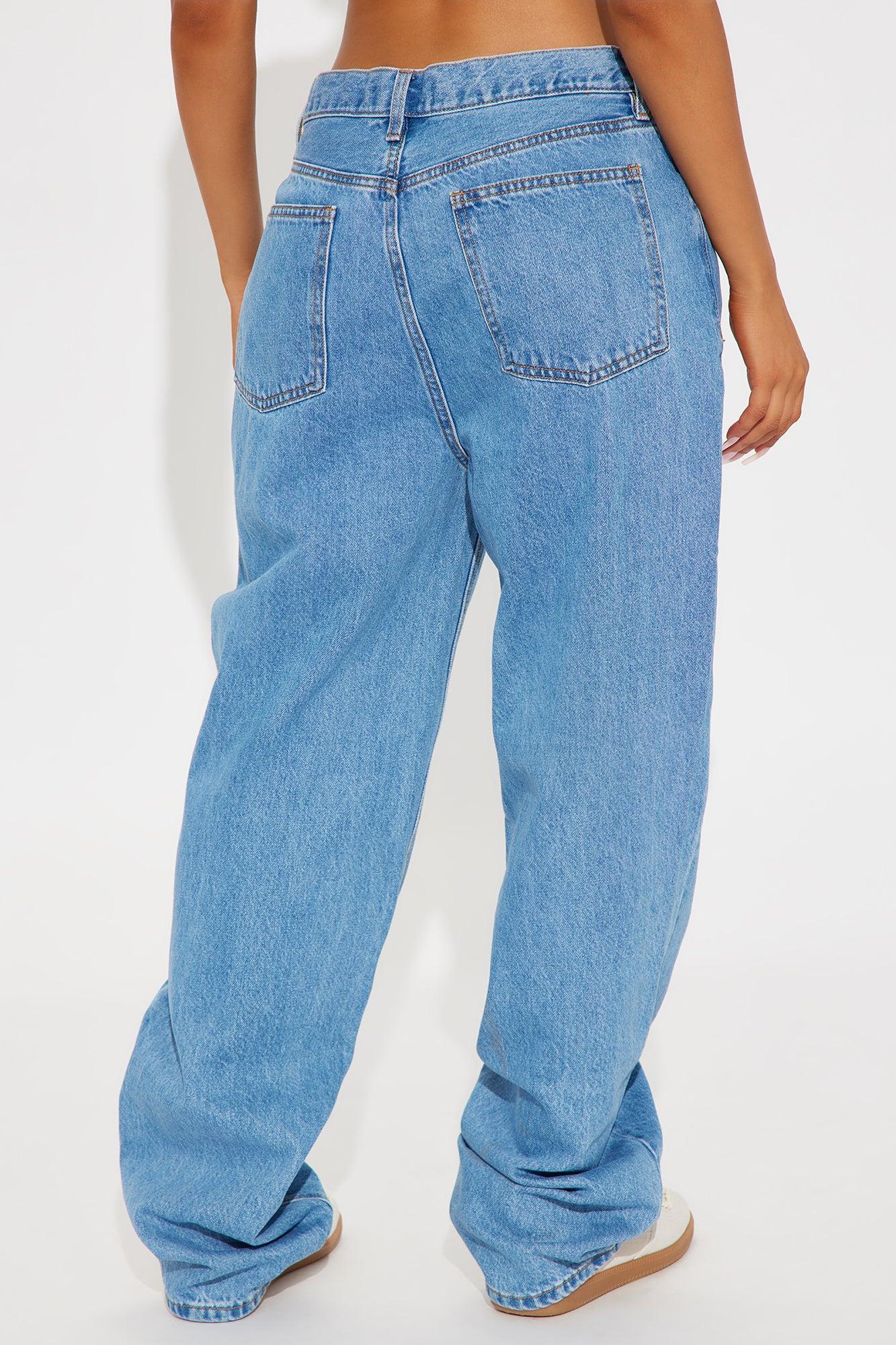 Crossover Straight Leg Jeans - Medium Wash Product Image