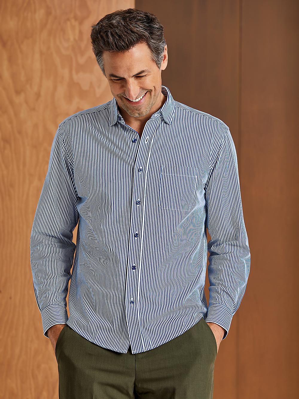 Cotton Button Front Polo - Blue Product Image