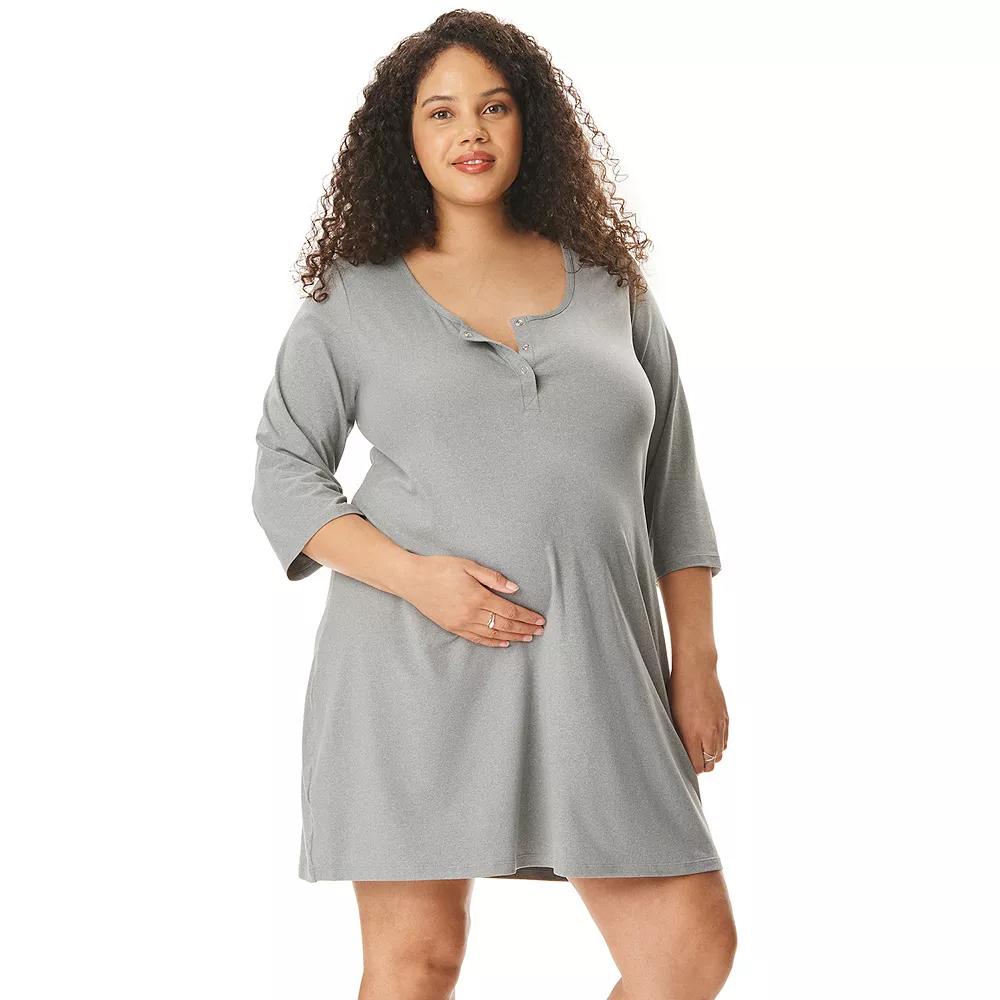 Maternity Motherhood® Henley Chemise Sleep Dress, Women's,  Product Image