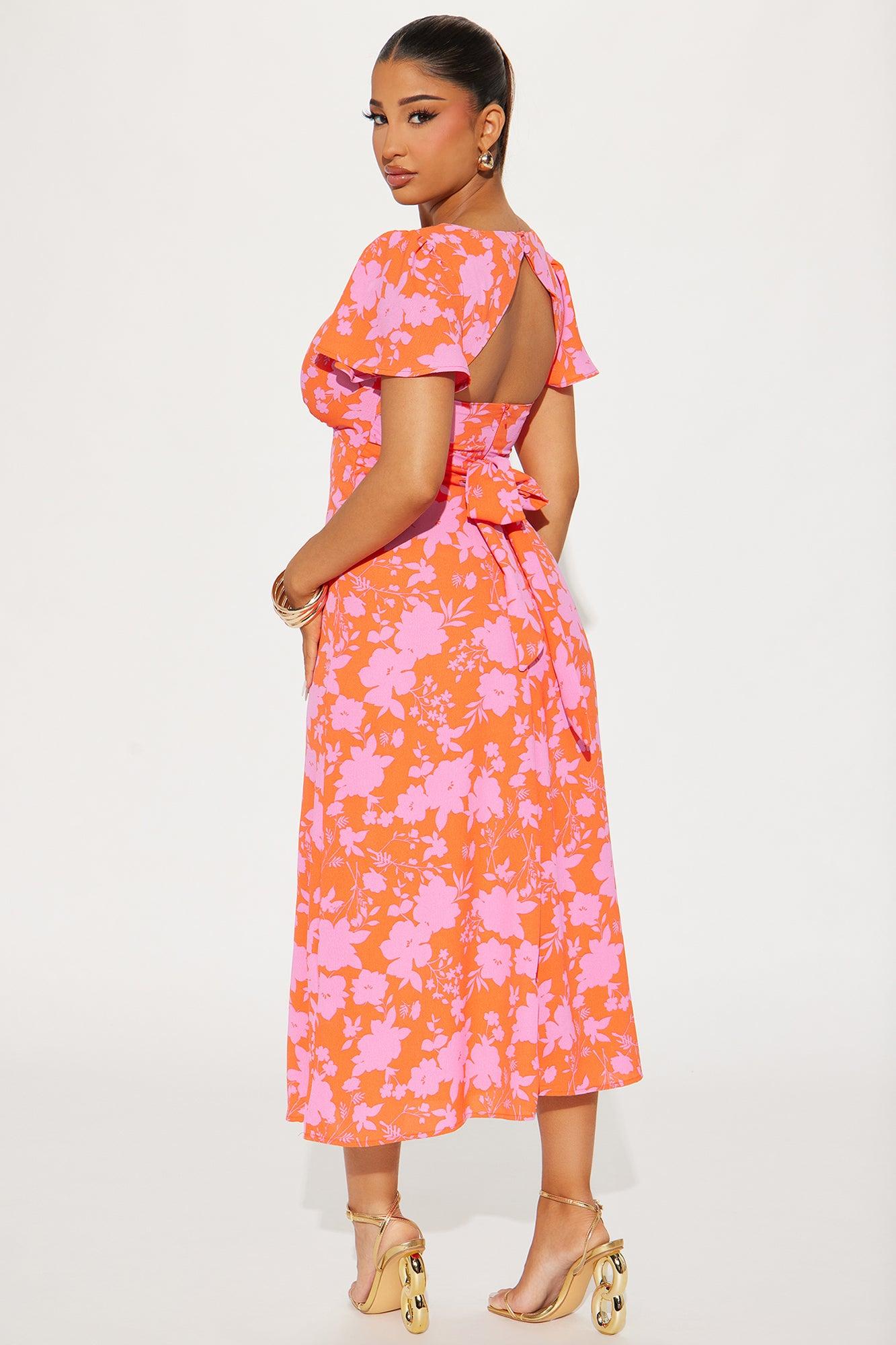 Layla Floral Maxi Dress - Orange/combo Product Image