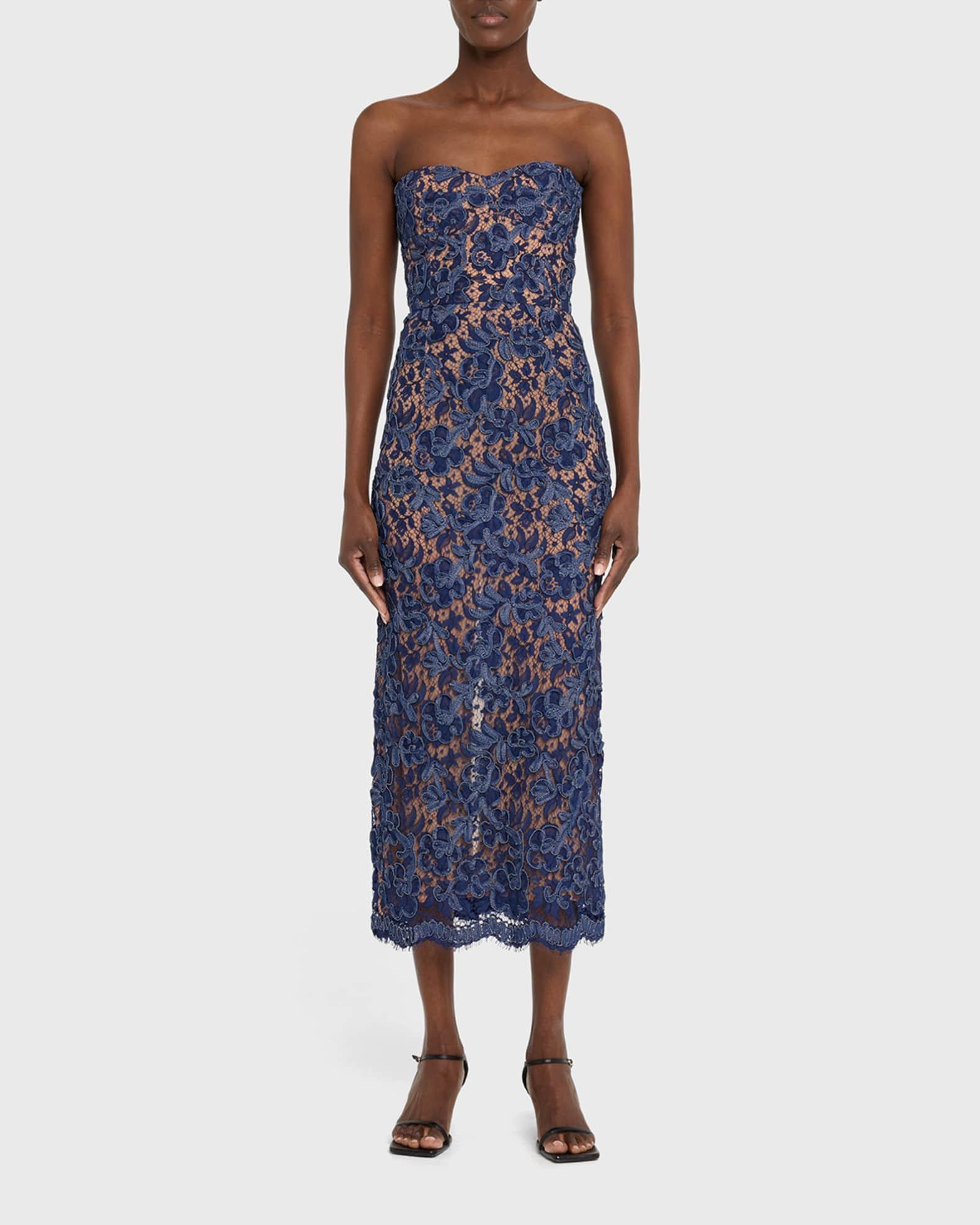 Strapless Lace Sheath Midi Dress Product Image