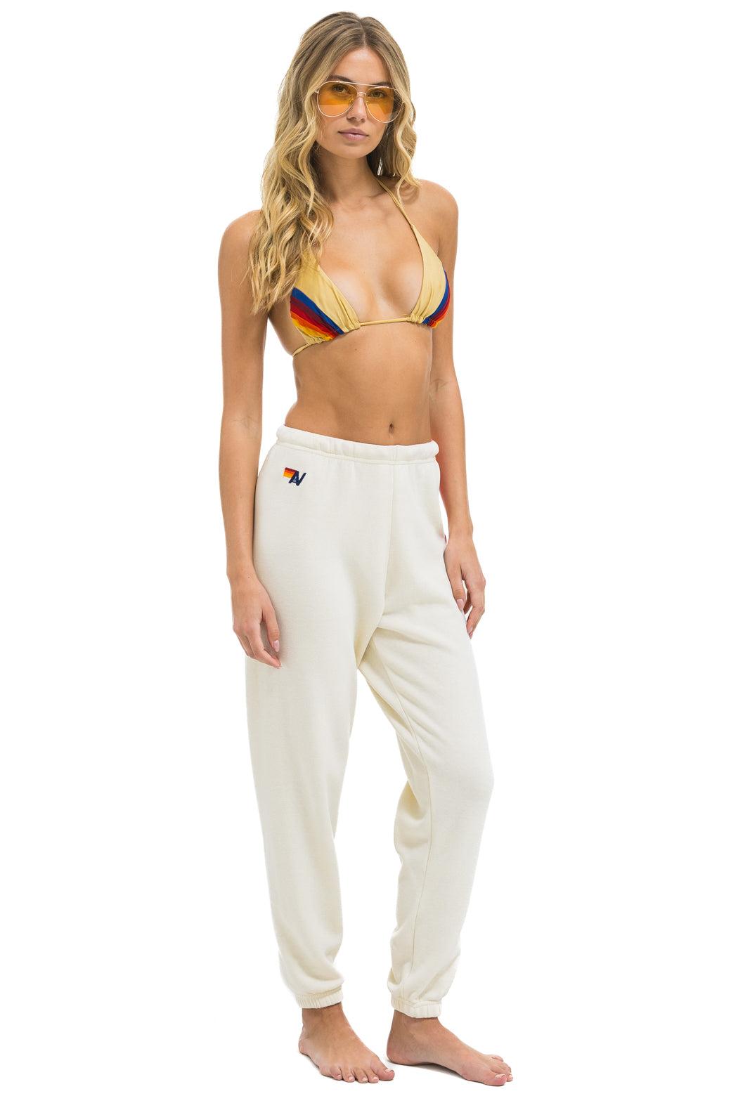 5 STRIPE SWEATPANTS - VINTAGE WHITE // NEON Female Product Image