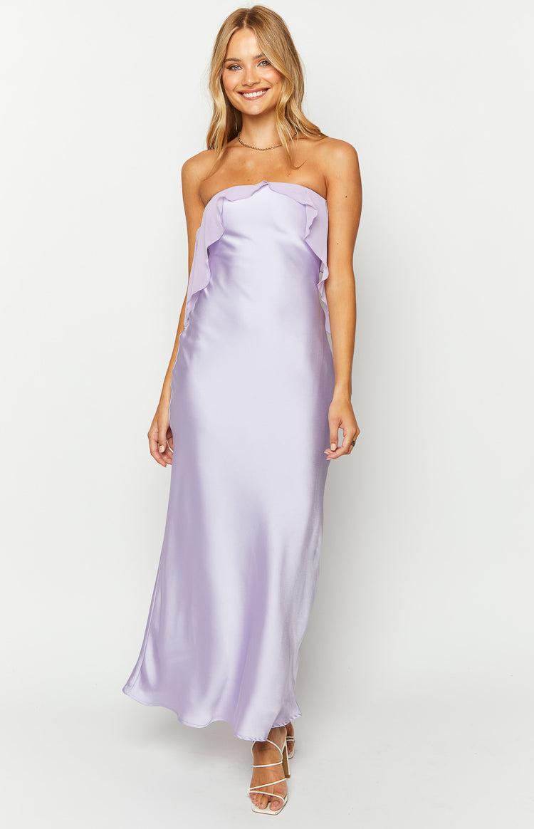 Faylinn Purple Strapless Maxi Dress Product Image