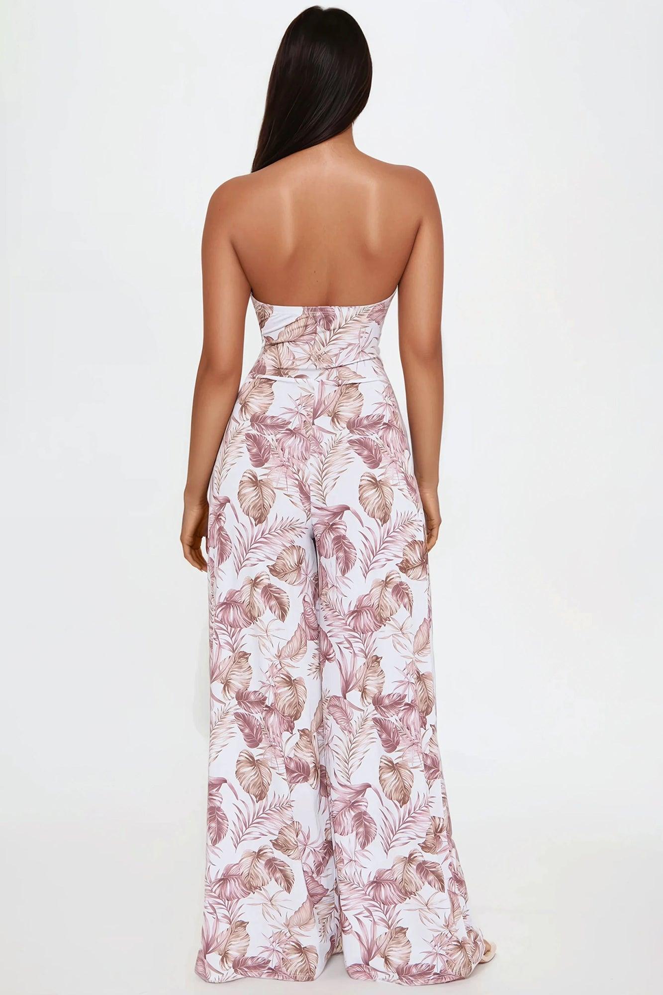 Valerie Strapless Wide Leg Jumpsuit - Brown/combo Product Image
