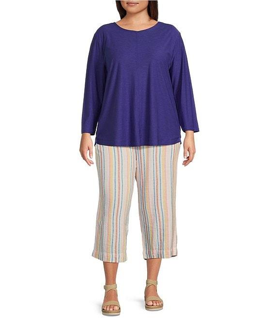 Westbound Plus Size 3/4 Sleeve Knit Crew Neck Top Product Image