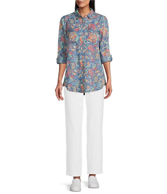 Intro Stella Breezy Knit Slimming Comfort Waist Pull-On Ankle Pants Product Image