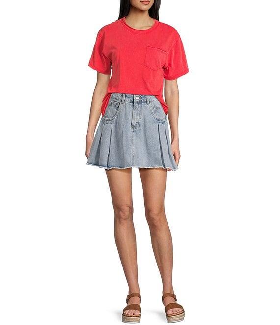 C&V Chelsea & Violet Crew Neck Short Sleeve Front Pocket Coordinating T-Shirt Product Image