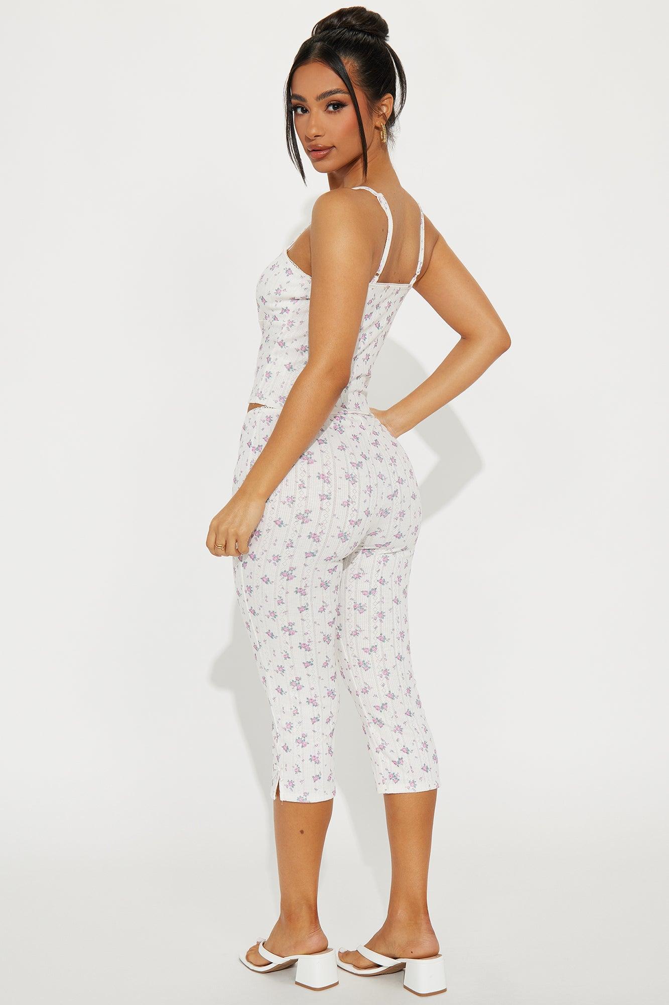 My Dearest Floral Capri Set - Off White Product Image