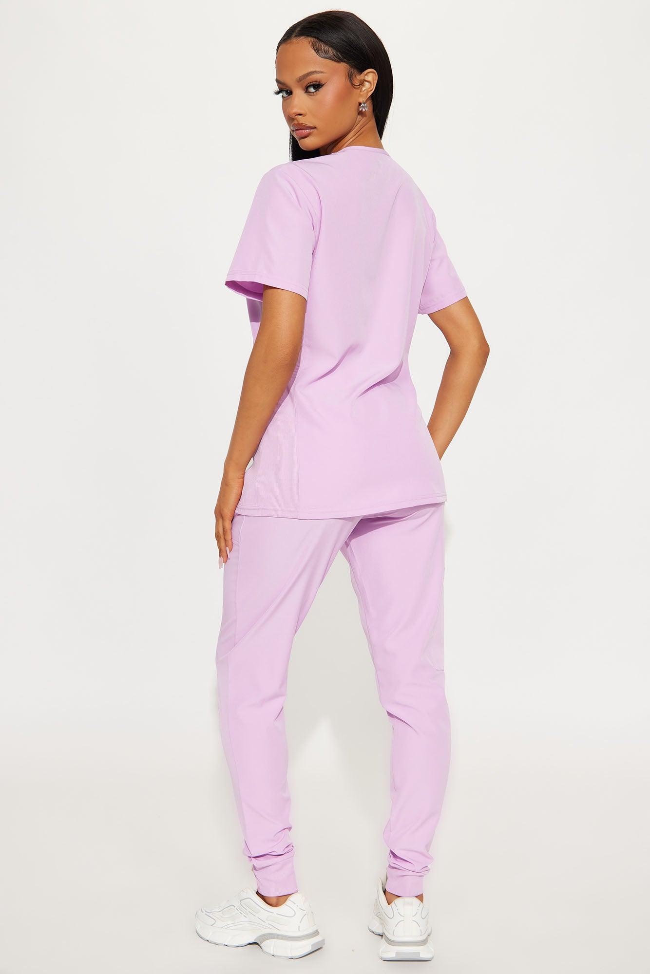 Overtime 4 Way Stretch Scrub Jogger Set - Lilac Product Image